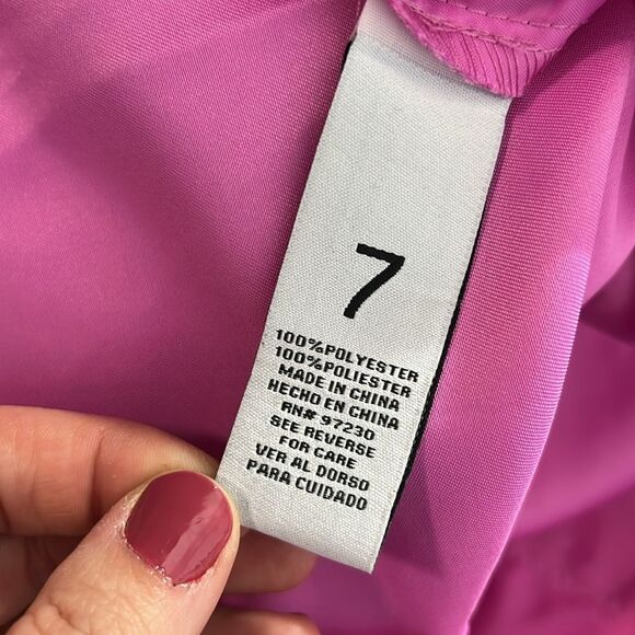 Almost Famous Metallic Shiny Pink Cargo Baggy Wide Leg Pants Junior's 7 - Picture 8 of 9